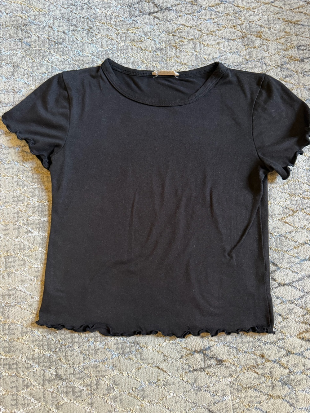 Olivia Rae Black ruffle top XS